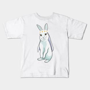 Bunny as Bride with Wreath of flowers Kids T-Shirt